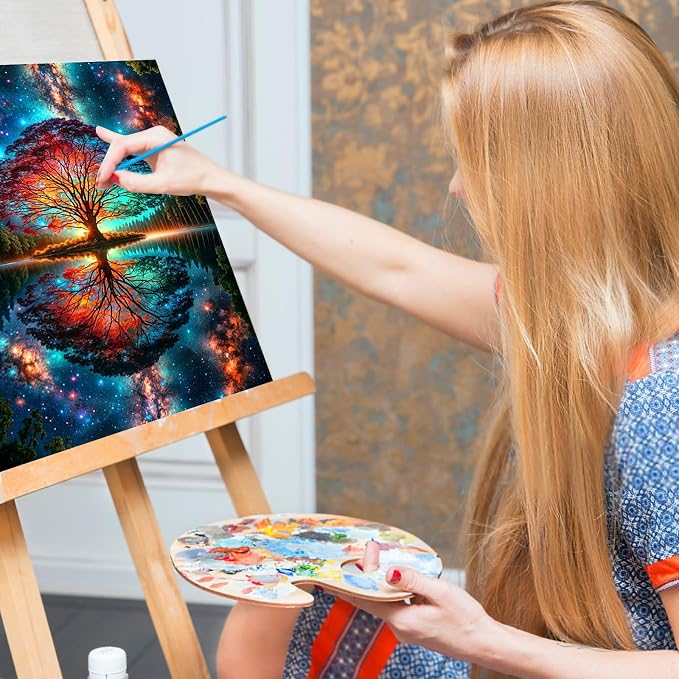 Paint by Numbers Kit for Adults, Tree of Life Acrylic Canvas Painting Set | 16x20 Inch, DIY Number Painting Craft Kit for Adults Beginners, Home Wall Decor, Stress Relief Relaxing Hobby Gift
