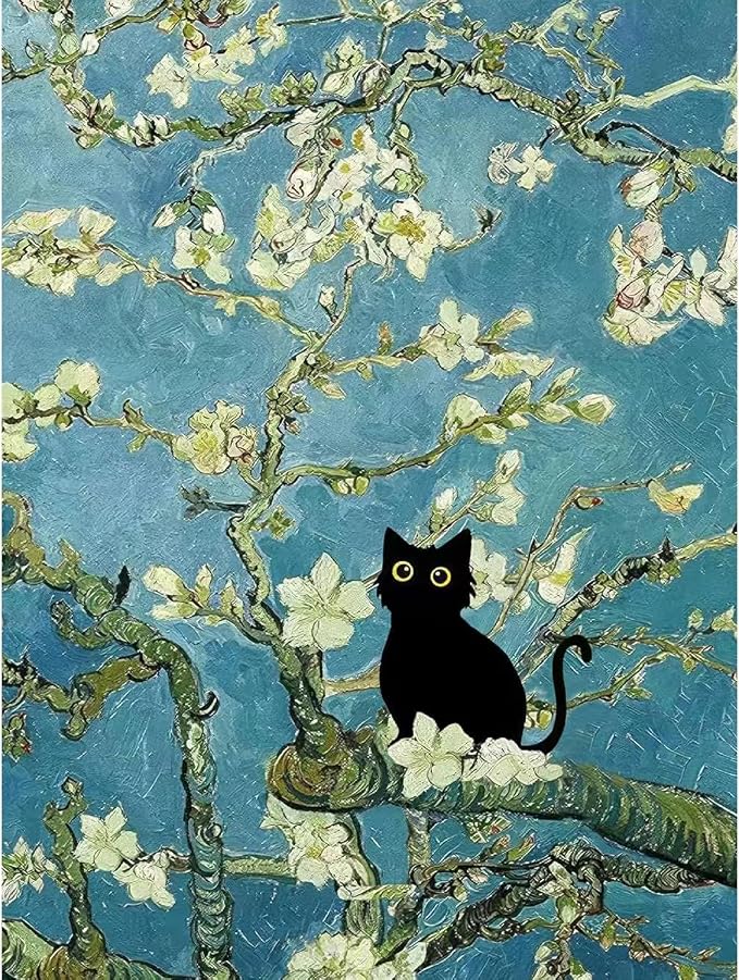 Black Cat Diamond Art Kits for Adults Cute Diamond Painting Kit Beginner