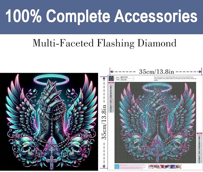 ijbnhd Angel Hand Diamond Art Kit for Adults, 14x14 Inch
