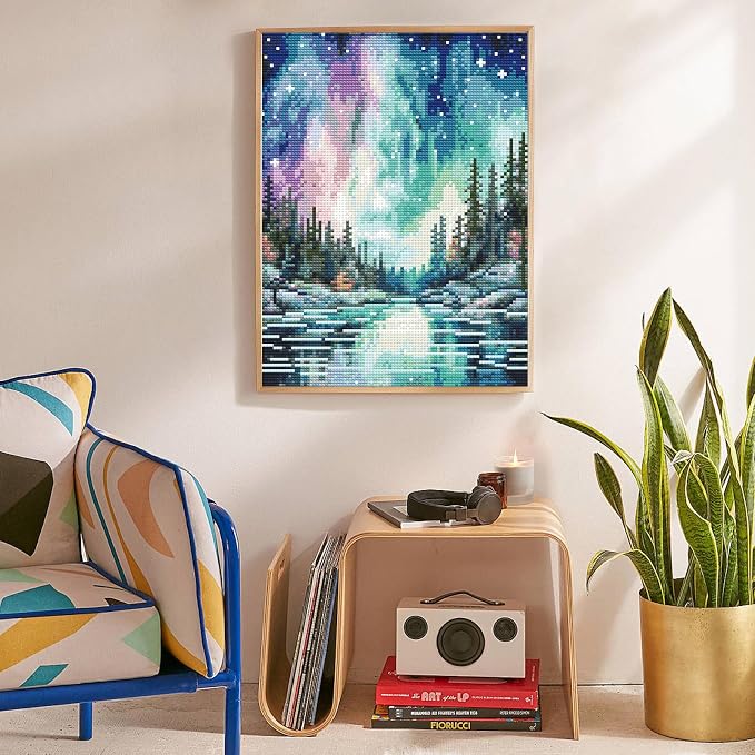 Diamond Art Kits for Adults, Aurora DIY 5D Diamond Painting for Beginners | 12x16 Inch, Full Drill Round Dots, Fantastic Landscapes Gem Art Craft Kits, Home Decor, Stress Relief Relaxing Hobby Gift
