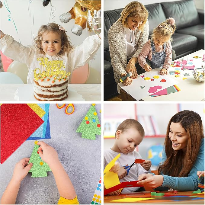 30 Pack Glitter Cardstock Paper Sheets 250gsm/92lb 6×8inch
