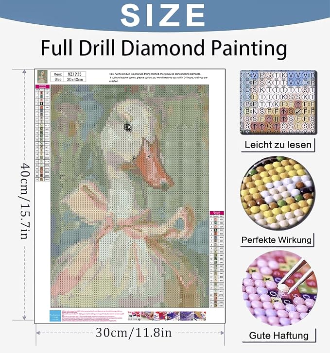 Benjenes Duck Diamond Art Kits for Adults, Diamond Painting Kits