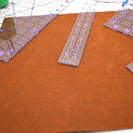 Quilting Rulers Sewing Ruler,Acrylic Quilting Ruler Templates,Precision Cutting Tools for Patchwork Fabric,Sewing Supplies Purple(6"X17",3"X16",1.5"X12",1"X11")