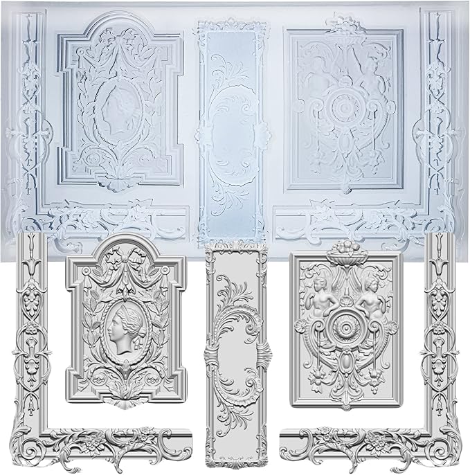 Art Mold for Polyclay Air Dry Clay Plaster, Frame and Plaque