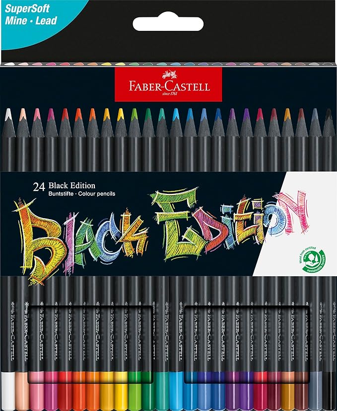 Faber-Castell Black Edition Colored Pencils, 1 Count (Pack of 24)