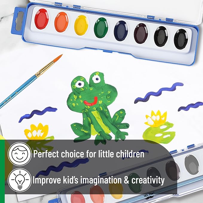 Mr. Pen- Washable Watercolors, 8 Pack, 8 Colors with Paint Brush