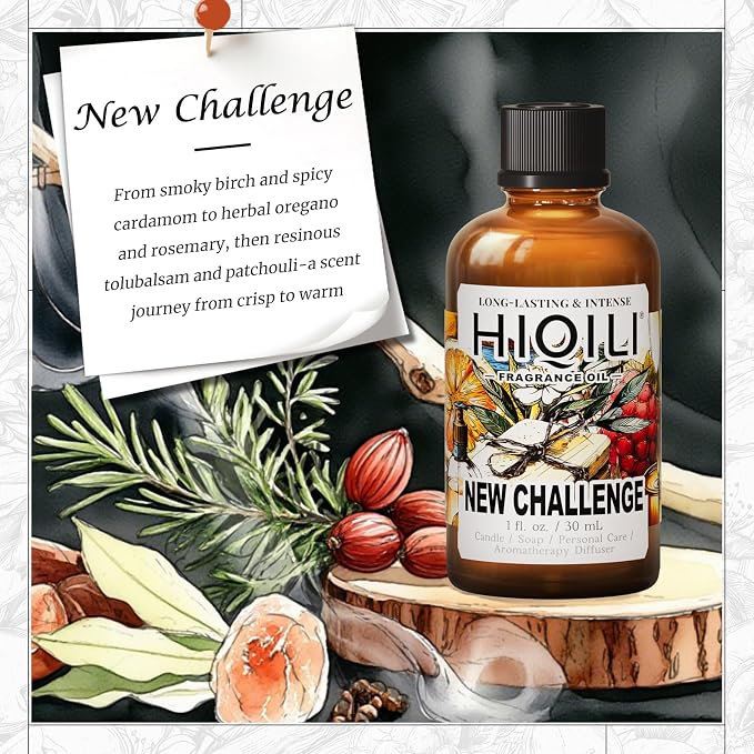 HIQILI New Challenge Fragrance Oil for Diffuser, Inspired by L.Coste Cha-llenge R-Fresh, Candle & Soap Making, Hotel Collection, Long-Lasting Scent - 1.0 Fl Oz(Pack of 1)
