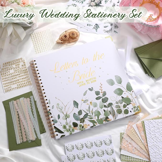Humyoun Letters to Bride Scrapbook,12 X 12 Inch,Eucalyptus,Green