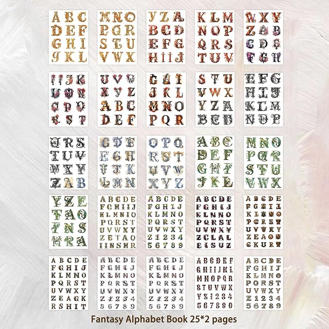 Alphabet & Number Stickers, 50 Sheets Vinyl Letters for DIY Crafts | Perfect for decorating journals, planners, scrapbooks, greeting cards, gifts, and creative DIY projects.