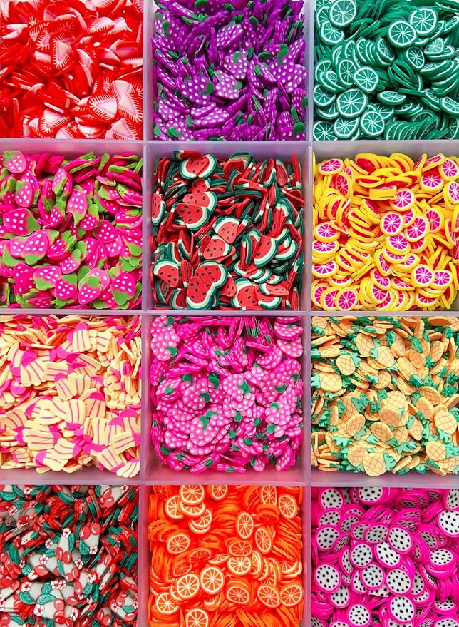 17500Pcs Polymer Fruit Slices Fruit Nail Art Slice 3D Polymer Slices Polymer Clay Slice Colorful Making Supplies for DIY Crafts Nail Art, and Cellphone Decorations(28 Styles)