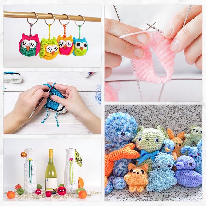LIHAO 24 Acrylic Yarn Skeins for Knitting Mini Yarn Assorted Colors | 100% Acrylic, 24 Assorted Colors, 15g Mini Skeins, Crochet Crafts, DIY Projects