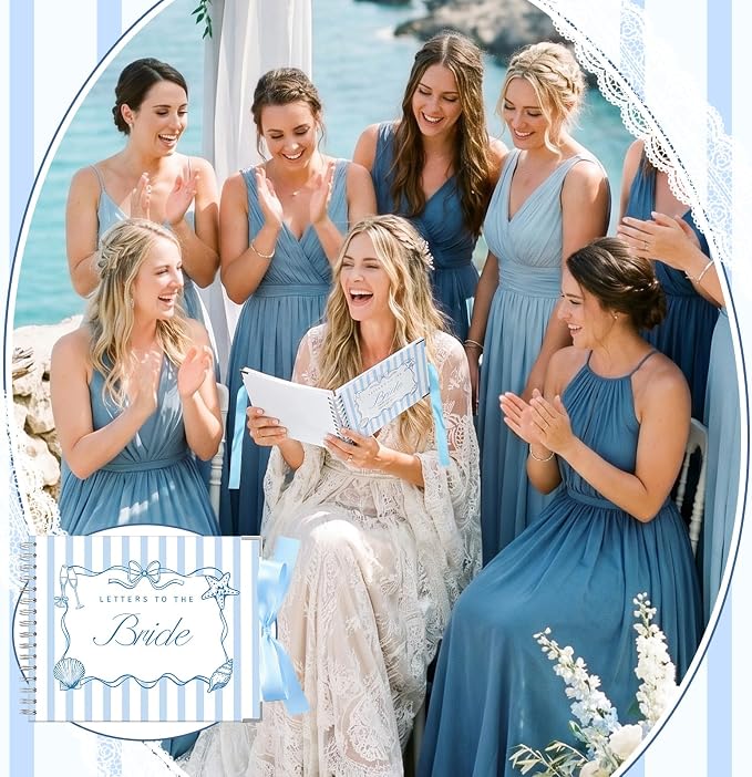 Humyoun Letters to Bride Scrapbook,8.5 X 7 Inch,Ocean,Blue