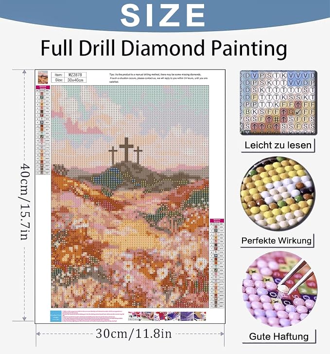Benjenes Religious Cross Diamond Art Kits for Adults Christ Jesus