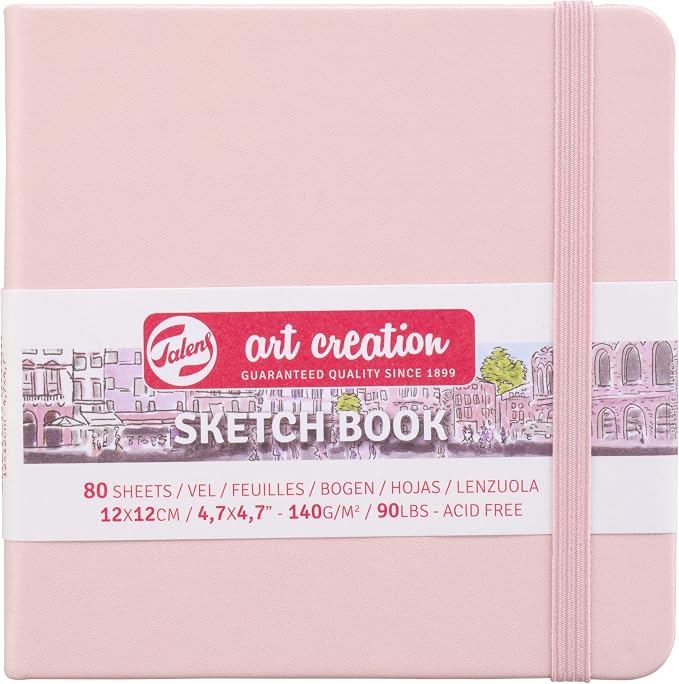 Talens Art Creation Sketchbook, Pastel Pink, 80 Sheets, 4.7 x 4.7 in
