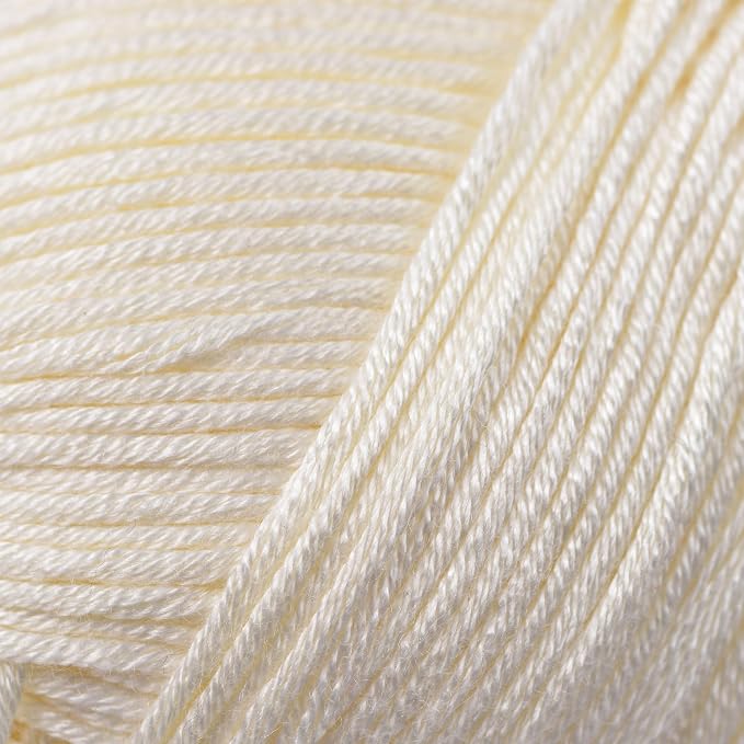 Loops & Threads Silky Soft Yarn - Yarn for Knitting, Crochet, Weaving, and Arts & Crafts - White, Bamboo, 3.5 oz