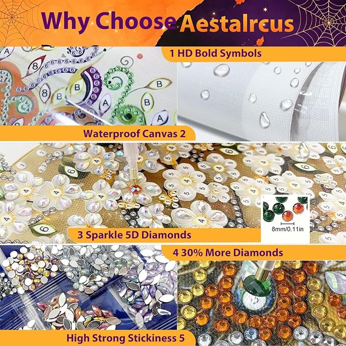 Halloween Diamond Art Kits for Adults Special Shape Diamond Painting