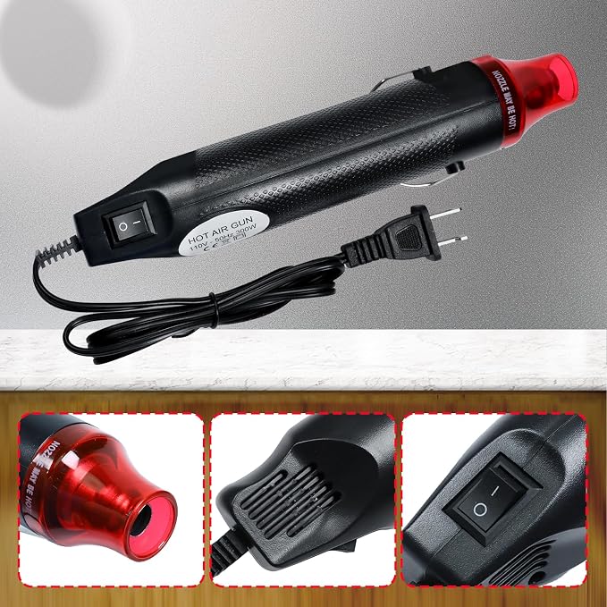 Heat Gun For Crafting, Mini Hot Air Gun For DIY Crafts,Heating Gun,Portable Heat-Gun Tool For Embossing Shrink Wrapping Drying Paint (Black)