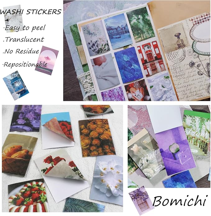 Washi Stickers, 6 Sets 300 Pcs Aesthetic Sticker Book