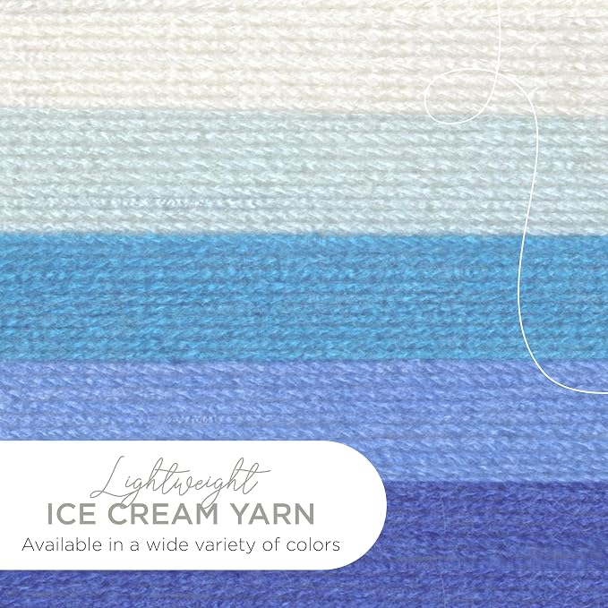 Lion Brand Yarn (1 Skein) Ice Cream Baby Yarn, Blue Moon