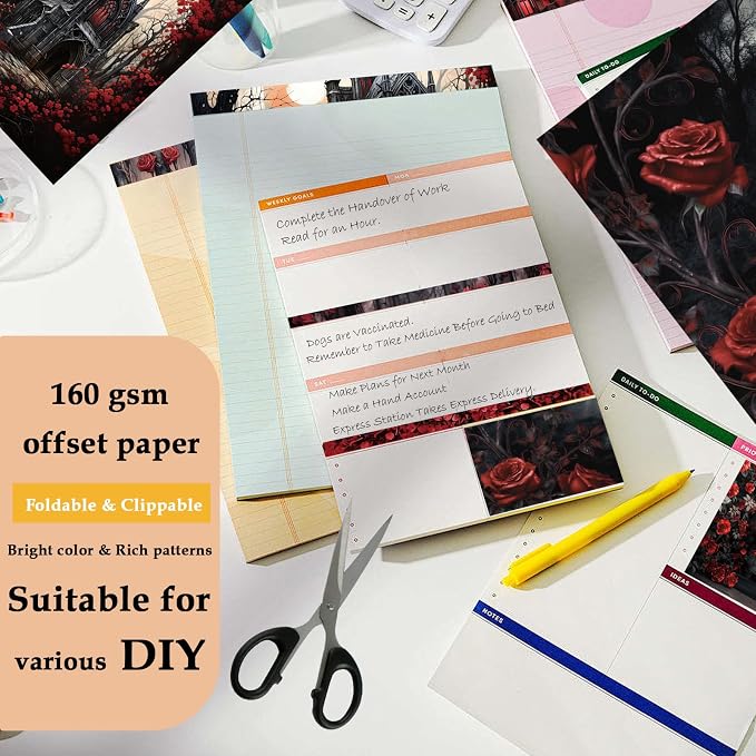 24 Sheets 6"x6" Scrapbook Paper Single-Sided Pattern Decorative Paper