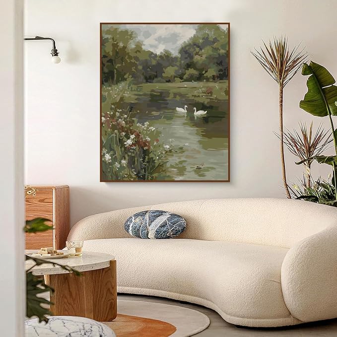 WUDWL Paint by Numbers Kit for Adults, Color By Numbers for Adults | Swan Lake Painting by Number Kits On Canvas, Number Artist Paint by Number Kit Funny Without Frame DIY, 12x16in