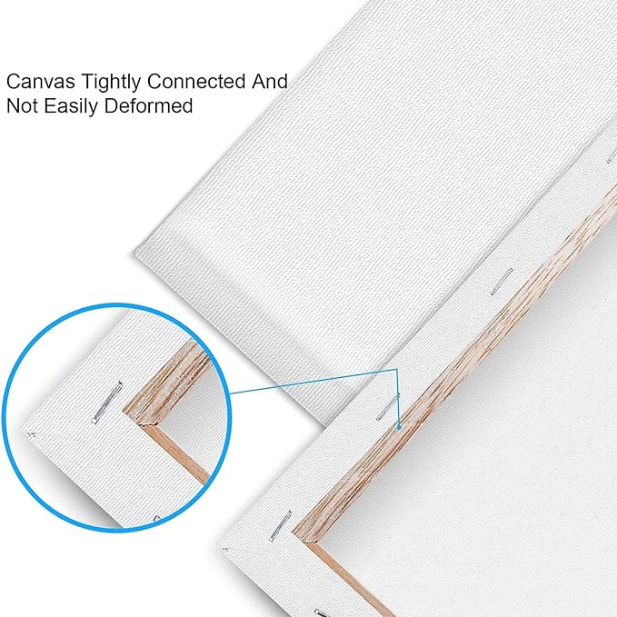 ESRICH 40Pack Stretched Canvas for Painting 8x10, Blank White Canvases for Painting - Primed Cotton, Art Canvases for Oil, Acrylic & Watercolor Paint.