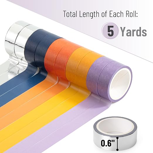 Mr. Pen- Washi Tape Set, 10 Rolls, 5 Yards/Roll, Washi Tape for Scrapbook | Arts, Crafts, Journals and Planners, Autumnal Reverie
