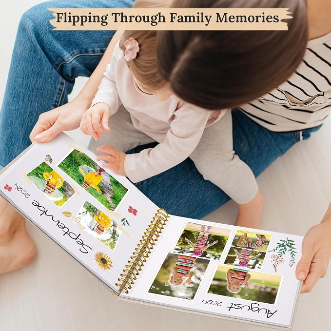 12"x12" Scrapbook Photo Album Linen Cover 40 Sheets 80 Pages White Paper | Pueple Hardcover Kraft White Pages Memory Book, for Travel Wedding Guest Book Christmas Baby Shower Fits 4x6 & Instant Photos