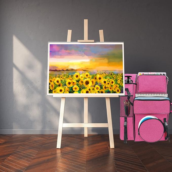 Boyistar Art Portfolio Carry Bag 20" x 26" Red Canvas Artportfolio Backpack