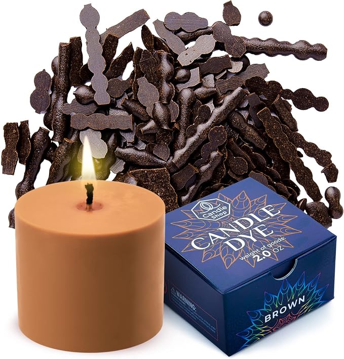 Brown Candle Dye 2oz for Soy Candle Making – Concentrated Wax Color Chips | Highly Concentrated Candle Wax Dyes – Candle Shop Premium Color Dye Chips for Soy Wax, Beeswax, Paraffin