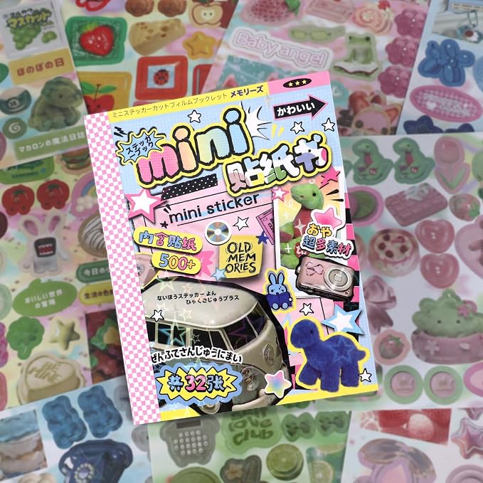 Tmtains 32 Sheets Japanese Manga Style Sticker Book 500+Pcs Heisei Retro Romantic Memory Series Manga Books Style Korean Sticker Aesthetic Japanese Stickers Book for Adults Valentine Gifts (Old Story)