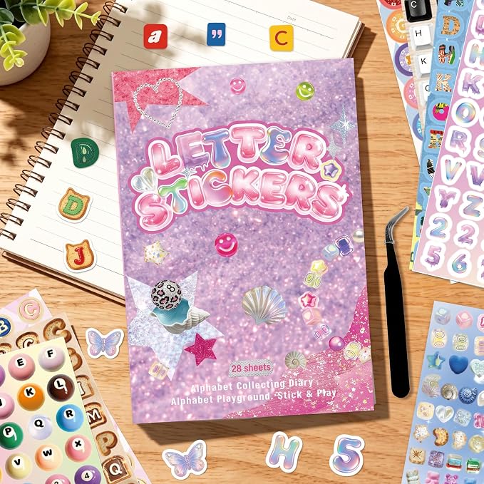 Magazine Letter Sticker Book,1960+ Alphabet Stickers for Scrapbooking