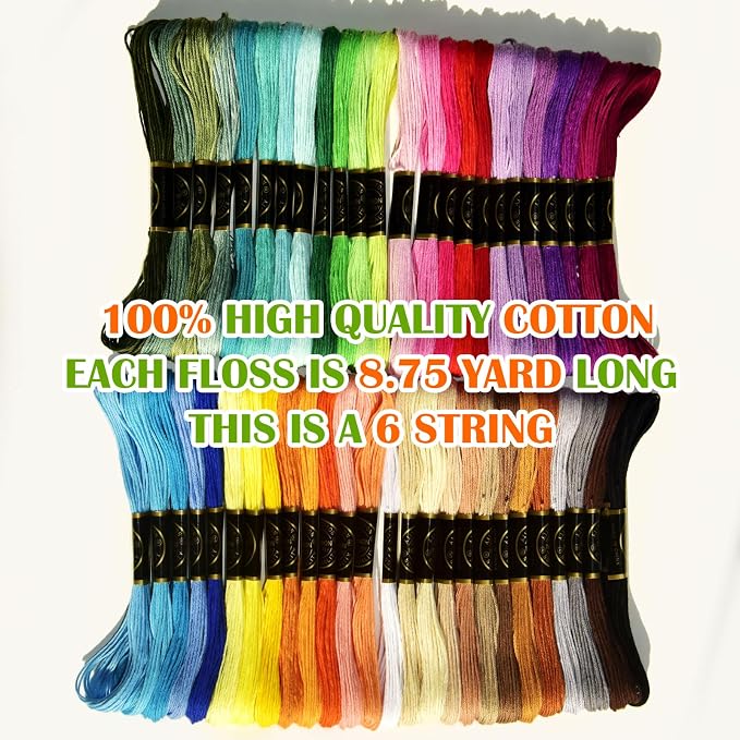 Friendship Bracelet String 50 Skeins Rainbow Color Embroidery Floss Cross Stitch Embroidery Thread Cotton Floss Bracelet Yarn, Craft Floss(Fashionable Color)