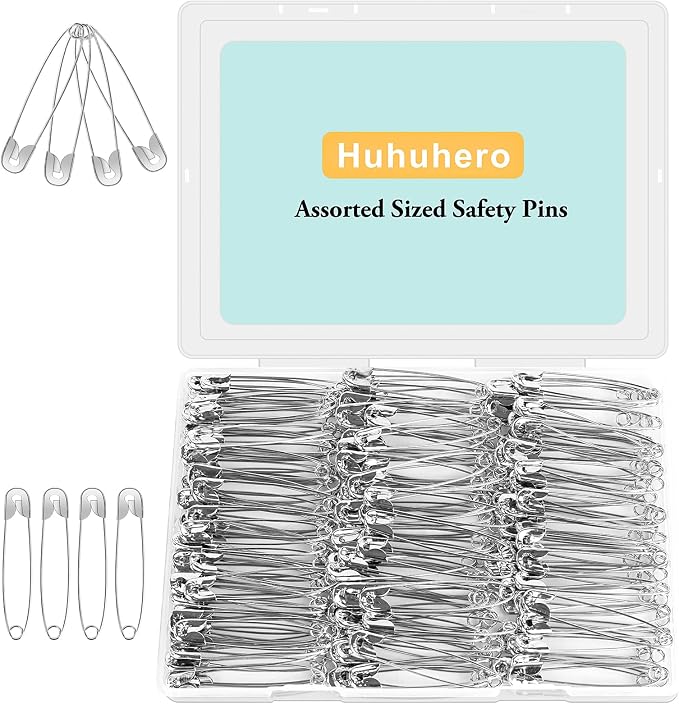Huhuhero 200PCS Large Safety Pins, 2.2 Inches Heavy Duty for Clothes Sewing