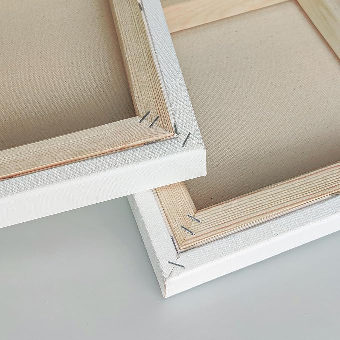Gallery Wrapped Stretched Canvases for Painting 10x20 Inch 3-Pack, 16 oz Triple Primed Acid-Free 100% Cotton Blank Canvas, Rectangular Spline Canvas for Oil Paint Acrylics Pouring & Wet Art Media