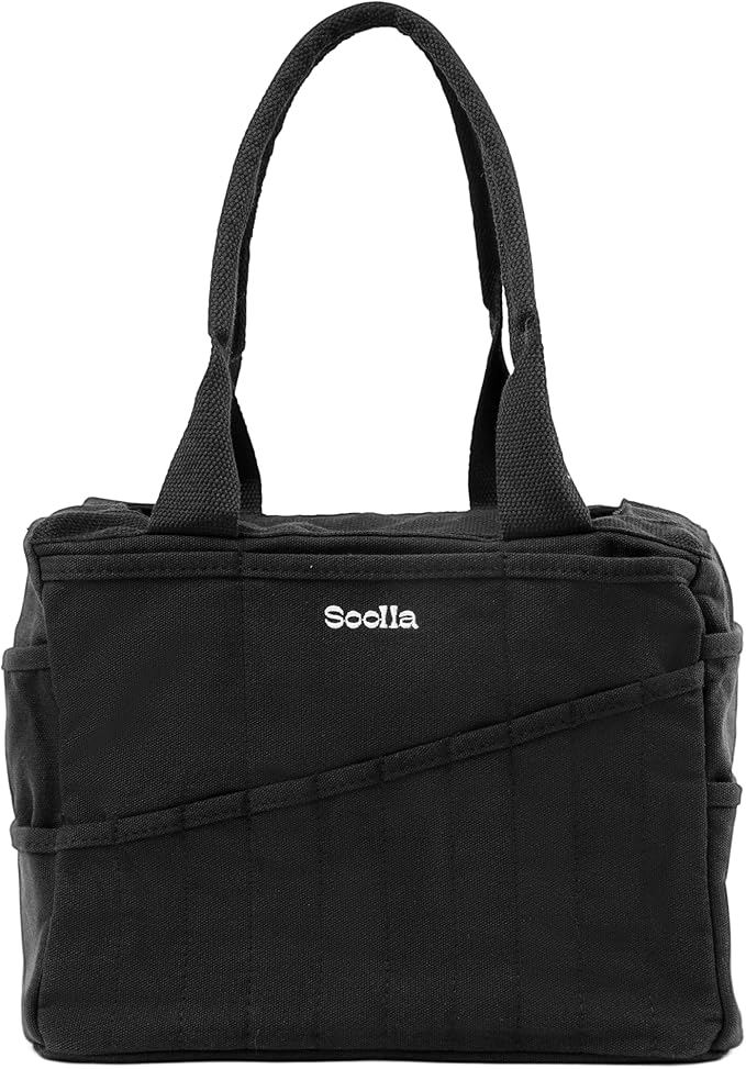 Soolla Studio Bag: Art Supply Storage Organizer & Pottery Tool Bag, Washable Tote, Yarn Bag, Crochet, 30 Pockets, 15+ Colors