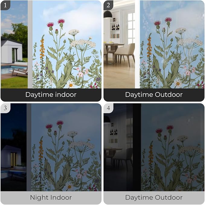 ADD.HERES Stained Glass Window Film, Window Film Decorative, 17.5 x 78.7 in