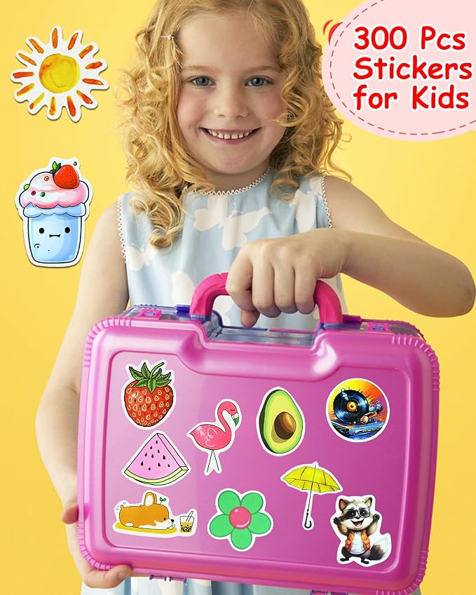 EOAOD 300 Cute Aesthetic Water Bottle Stickers for Kids, Waterproof Vinyl | Perfect for Classroom Prizes and Rewards, Laptops, Skateboards, Notebooks and Crafts, Ideal for Kids, Teens and Students