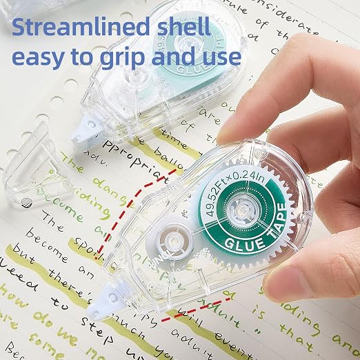 6-Pack Scrapbook Glue Tape Runner, 49.52ft No Residue Double-Sided