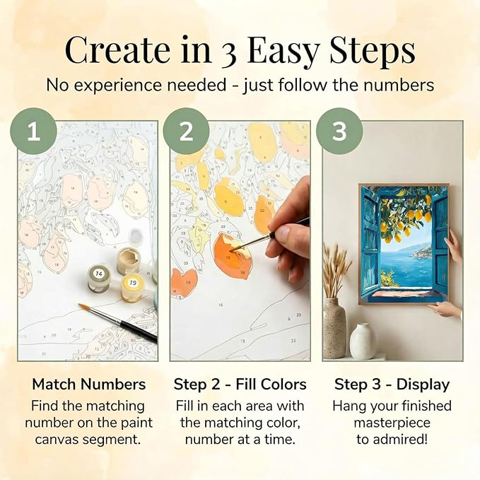 Ausanrl Lemon Framed Paint by Numbers Kit for Adults Wooden Easel 12x16inch | Paint by Numbers Kit for Adults Lemon Theme,Adult Paint by Number Kits on Canvas Framed,Gifts and Home Wall Decor