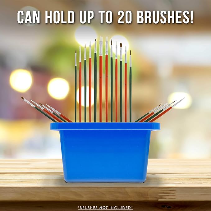 U.S. Art Supply 12-Hole Multi-Function Plastic Paint Brush Cleaner Set