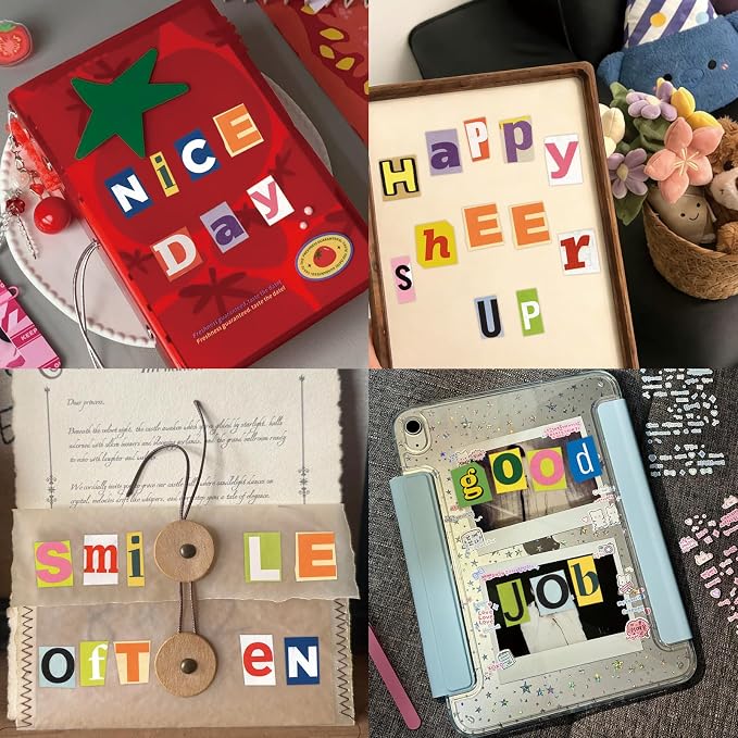 224pcs Vintage Ransom Magazine Letter Stickers Alphabet Stickers for Scrapbooking Supplies Journaling Laptop Water Bottle DIY Crafts Gift