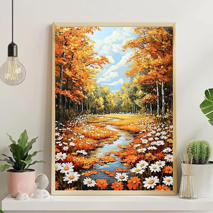 Landscape Paint by Numbers Kit for Adults 16x20 inch (without Frame)