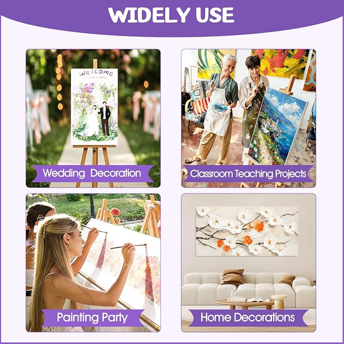 ESRICH Stretched Canvas for Painting 16x40 Inch, 3Pack Large Canvas for Painting, Triple Primed Acid-Free Cotton Blank Canvases for Oil, Acrylic, Watercolor & Gouache for Paint Parties, Art Classes