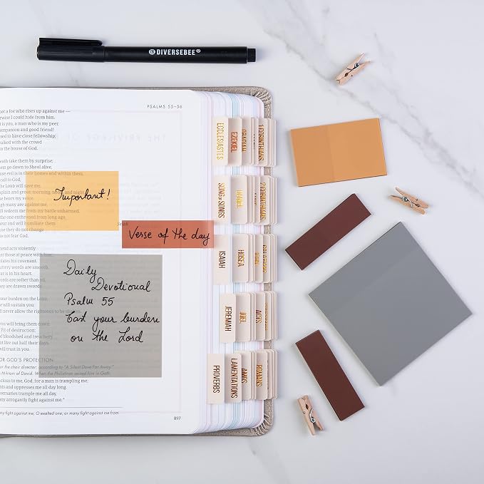 DiverseBee Transparent Sticky Notes Set with Quick Dry Pen (Dune)
