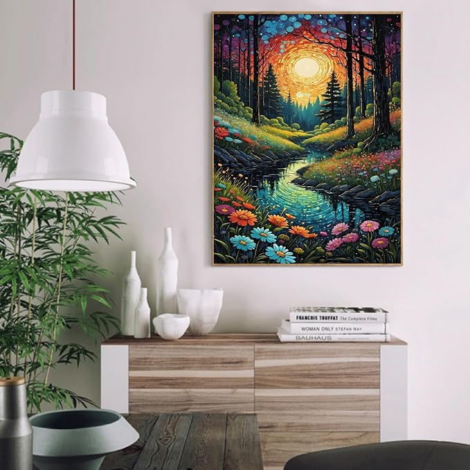 NEGEKFKX Landscape Paint by Numbers Kit for Adults Beginner,Aurora Easy Adult Paint by Number Kits on Canvas DIY Painting for Beginners Art by Numbers for Home Wall Decor 16x20 Inch