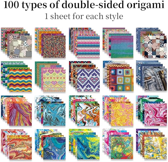 6x6" Origami Paper,100Sheets Double Sided Colored Paper,Square Craft Paper
