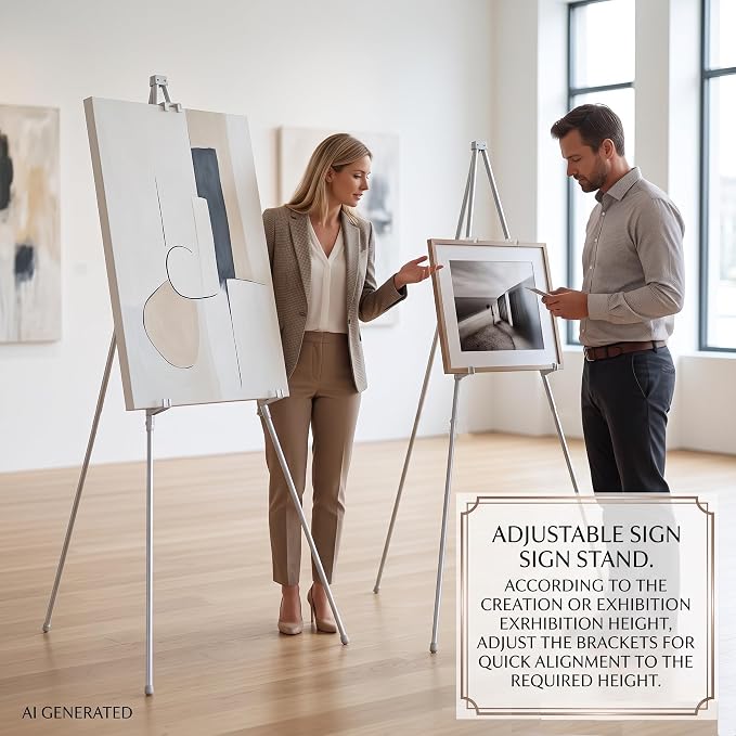 MXG White Easel Display Stand,66" Adjustable Easel for Painting & Sign