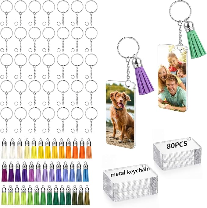 320PCS Sublimation Blanks Keychains, Double Side Blank Keychains