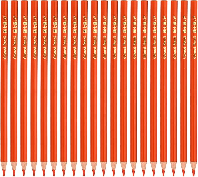 PATIKIL Orange Colored Pencils Set,20 Pcs Oil Color Pencils Wooden Coloring Drawing Pencil for Artists Art Painting